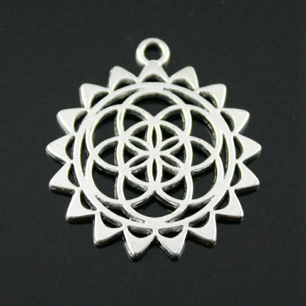Ethnic Fashion Design - Boho Okrągły Kwiat Życia Charms Wisiorek