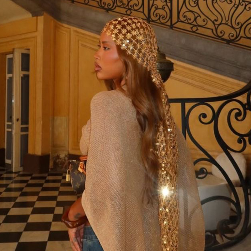 Boho cekinowa chusta na głowę  – Ethnic Fashion Design recenzja i cena